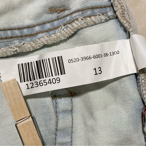 Refuge Denim Chelsea Light Blue Denim Shorts | Distressed - Picture 10 of 16